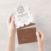 Rustieke Westerne woestijn cowboylaarzen schedel All In One Uitnodiging (Afscheurbaar)