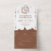 Rustieke Westerne woestijn cowboylaarzen schedel All In One Uitnodiging (Binnen)