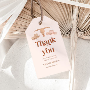 Rustieke Westerse Bruiloftfeest Cadeaulabel