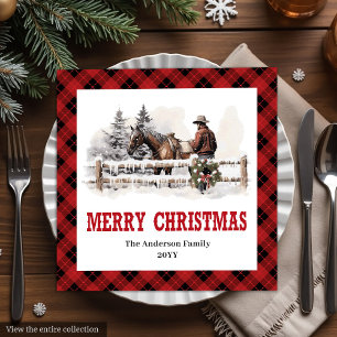 Rustieke Westerse Kerst Papier Servetten