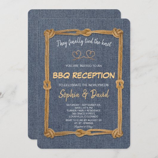 Rustieke Westerse Touw We Hebben De Knoop Aangetro Kaart (Voorkant / Achterkant)