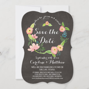 Rustieke Whimsical Grootmoeder Chic Hipster Krijtb Save The Date