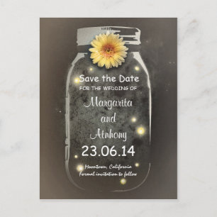  Rustieke Whimsical Mason Jar Save the Date Aankondigingskaart