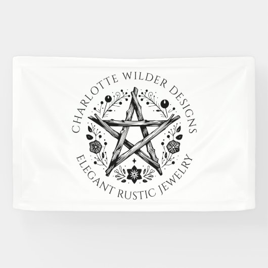 Rustieke Wicca heidense sieradenontwerper Spandoek (Horizontaal)