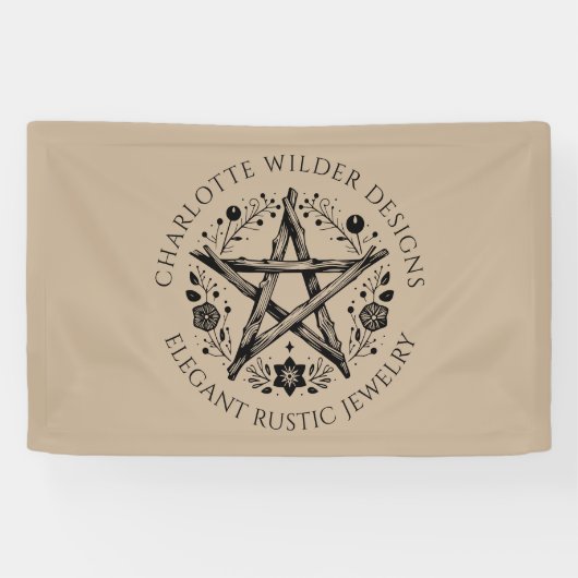 Rustieke Wiccan Pagan Natuur Sieraden Designer Spandoek (Horizontaal)