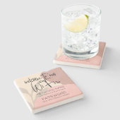 Rustieke WiFi Details Abstracte vormen Bladeren Stenen Onderzetter (Zijkant)