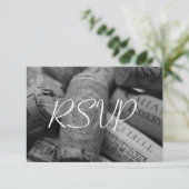 Rustieke Wijn Cork Wedding RSVP Kaartje (Staand voorkant)