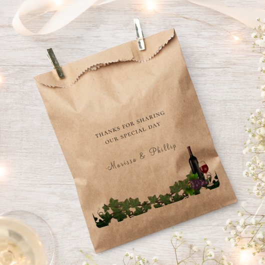 Rustieke Wijn Grapevines Wijnmakerij Bruiloft Bedankzakje (Geknipt)