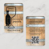 Rustieke wijnbar wijnmakerij QR-code Visitekaartje (Voorkant / Achterkant)
