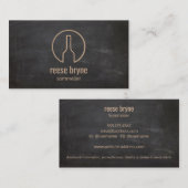 Rustieke wijnfles Logo Sommelier Business Visitekaartje (Voorkant / Achterkant)