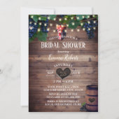 Rustieke Wijngaard Wijn Druiven Herfst Bruidsdiner Kaart (Voorkant)