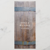 Rustieke wijngaard wijnmakerij bruiloft menu (Achterkant)