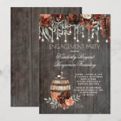 Rustieke wijnmakerij Floral Lights verlovingsfeest Kaart (Voorkant / Achterkant)