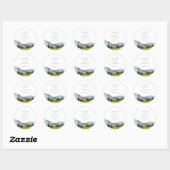 Rustieke wijnmakerij Landschap Bruiloft Ronde Sticker (Vel)