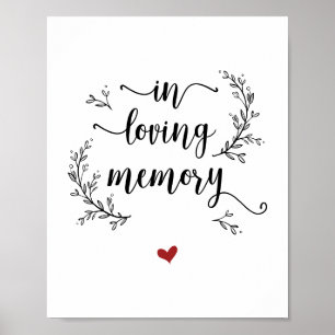 Rustieke Wijnstok Bruiloft Ter liefdevolle herinne Poster