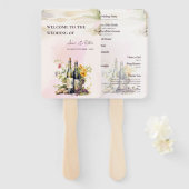 Rustieke wijnstokken geïnspireerde wijnmakerij bru handwaaier (Voorkant en achterkant)