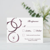 Rustieke wijnvlek Vineyard Wedding RSVP Kaarten (Staand voorkant)