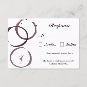 Rustieke wijnvlek Vineyard Wedding RSVP Kaarten Kaartje