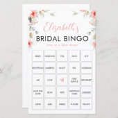 Rustieke Wildbloemen Bingo spel Kaart (Voorkant / Achterkant)