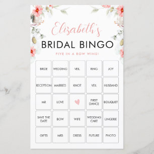 Rustieke Wildbloemen Bingo spel Kaart