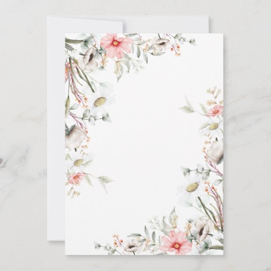 Rustieke Wildbloemen Bruids Douche Uitnodiging (Achterkant)