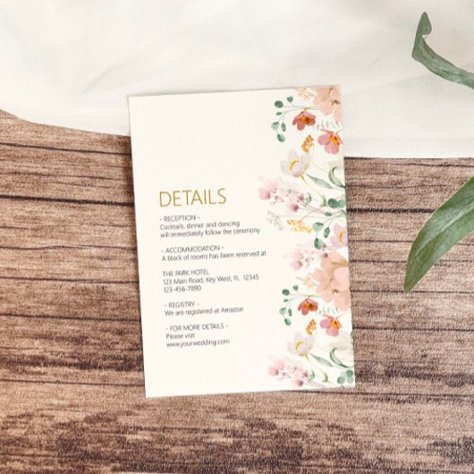 Rustieke Wildbloemen Bruiloft Details Behuizing Ka Informatiekaartje