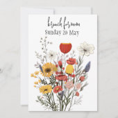 Rustieke Wildbloemen Moederdag Brunch Kaart (Voorkant)
