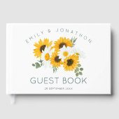 Rustieke Wildbloemen Zonnebloemen Bruiloft Gastenboek (Voorkant)
