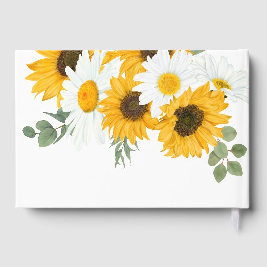 Rustieke Wildbloemen Zonnebloemen Bruiloft Gastenboek (Achterkant)