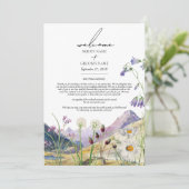 Rustieke Wilde Bloem Berg Itinerarium Trouwdag  Programma (Staand voorkant)