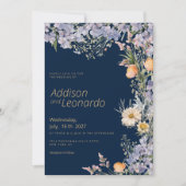 Rustieke wilde bloem land bloemen bruiloft kaart (Voorkant)