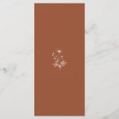 Rustieke Wilde Bloem Terracotta Boho Bruiloft Menu (Achterkant)