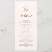 Rustieke Wilde Bloem Terracotta Boho Bruiloft Menu (Voorkant)