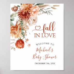 Rustieke wilde bloem verliefd baby shower welkom poster