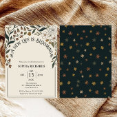 Rustieke wilde bloemen baby shower kaart