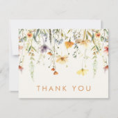 Rustieke Wilde Bloemen Bruidsdouche Bedankkaart (Voorkant)