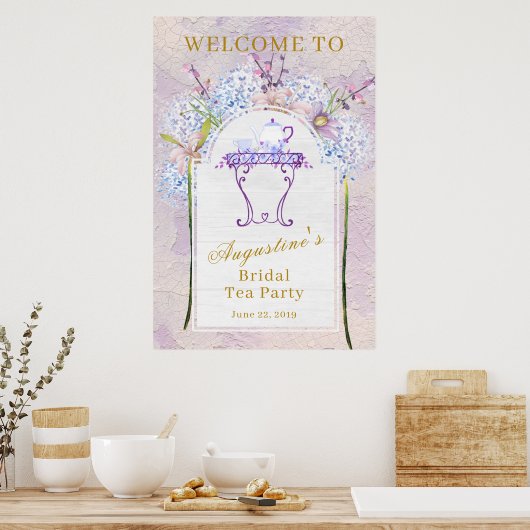 Rustieke Wilde Bloemen Bruilofts Thee Ontvangst Poster (Keuken)