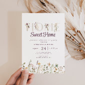 rustieke wilde bloemen housewarming party uitnodig