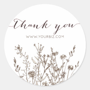 Rustieke Wilde Bloemen Kruiden Aardse Bloem Dank J Ronde Sticker