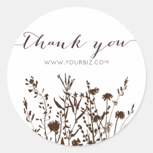 Rustieke Wilde Bloemen Kruiden Aardse Bloemige Dan Ronde Sticker