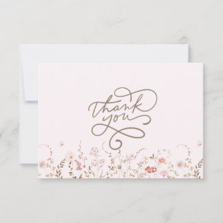 Rustieke Wilde Bloemen met Foto Boho Landelijke Bl Bedankkaart