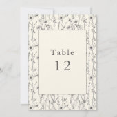 Rustieke wilde bloemen tafelnummer (Achterkant)