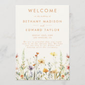 Rustieke Wilde Bloemen Trouwceremonie Programma (Voorkant)