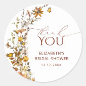 Rustieke Wilde Bloemenweide Bruidsdouche  Ronde Sticker (Voorkant)