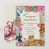  rustieke Wilde Dieren bloemenbruiloft Kaart (Voorkant / Achterkant)