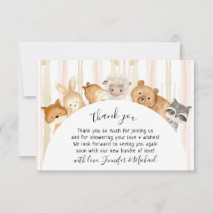 Rustieke wilde dieren Dank u Bedankkaart