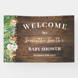 Rustieke Wilde Safari Welkom Baby Shower Vlag Spandoek