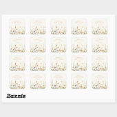 Rustieke Wildflower Baby shower Square Sticker (Vel)