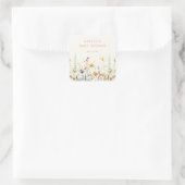 Rustieke Wildflower Baby shower Square Sticker (Tas)