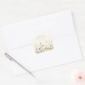 Rustieke Wildflower Baby shower Square Sticker (Envelop)